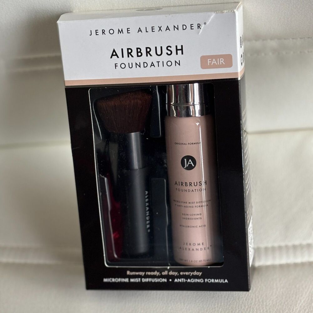 Jerome Alexander Airbrush Foundation Fair 2pc Set Foundation + Brush NEW